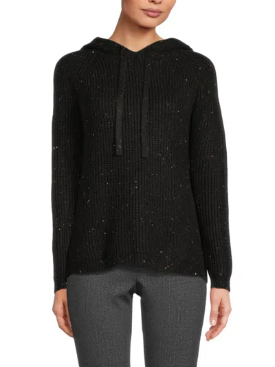 Calvin Klein Women's Fleck Raglan Sleeve Hoodie In Black