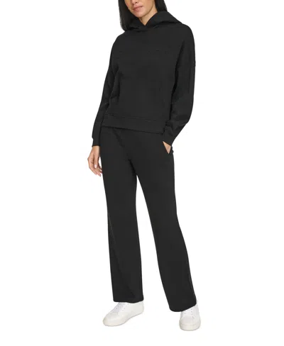 Calvin Klein Women's Fleece Embossed Logo Pullover Hoodie In Black