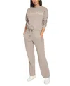Calvin Klein Women's Fleece High-waist Angled-pocket Sweatpants In Moonrock