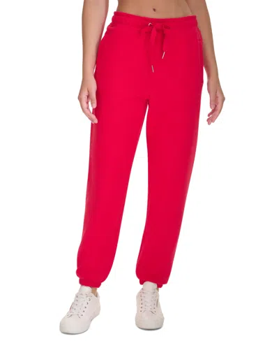 Calvin Klein Women's Fleece High Waist Drawstring Sweatpants In Salsa