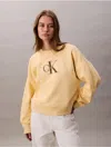 Calvin Klein Women's Fleece Monogram Logo Relaxed Sweatshirt