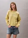 Calvin Klein Women's Fleece Monogram Logo Relaxed Sweatshirt In Muted Lime