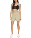 Calvin Klein Women's Fleece Smocked Waistband Midi Shorts In Tea
