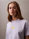 Calvin Klein Women's Flocked Logo Graphic Slim T-shirt In Languid Lavender