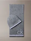 Calvin Klein Women's Flocked Monogram Logo Beanie And Scarf Set In Multi