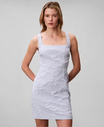 Calvin Klein Women's Floral Square Neck Mini Dress In Purple