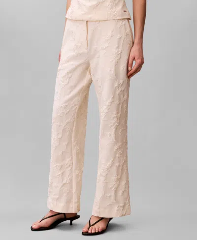 Calvin Klein Women's Floral Straight Leg Pants In Neutral