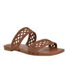 Calvin Klein Women's Florency Woven Slip-on Flat Sandals In Cognac