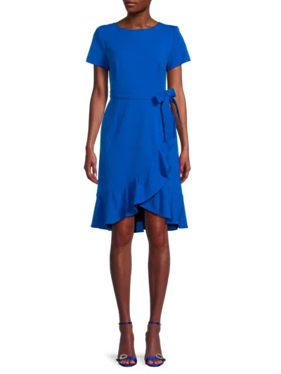 Calvin Klein Women's Flounce Hem Belted Dress In Capri
