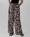Calvin Klein Women's Printed Pull-on Pants In Black Print
