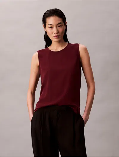 Calvin Klein Women's Flowing Relaxed Sleeveless Top In Burgundy