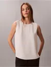 Calvin Klein Women's Flowing Relaxed Sleeveless Top In White