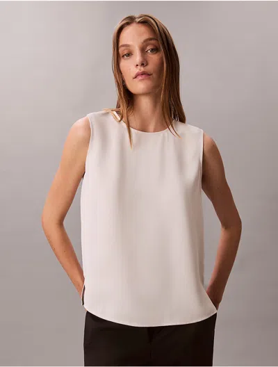 Calvin Klein Women's Flowing Relaxed Sleeveless Top In White