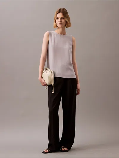 Calvin Klein Women's Flowing Sleeveless Tank Top In Ash