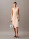Calvin Klein Women's Flowing Stripe Midi Wrap Dress