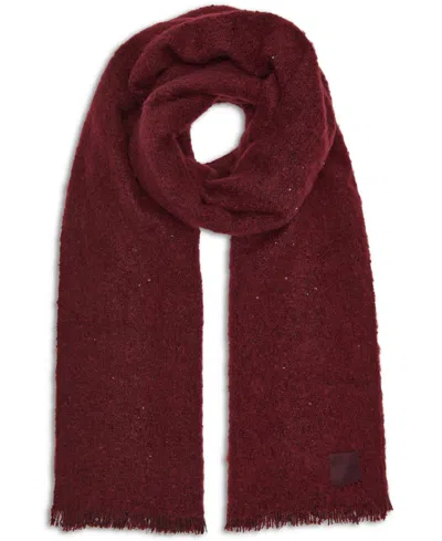 Calvin Klein Women's Fluffy Sequin Blanket Scarf In Burgundy