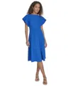 Calvin Klein Women's Flutter-sleeve A-line Midi Dress In Capri