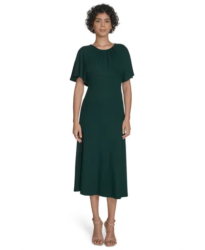 Calvin Klein Women's Flutter Sleeve Midi Dress In Green