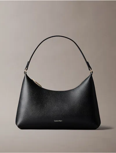 Calvin Klein Women's Foil Logo Small Shoulder Bag In Black/toasted Coconut