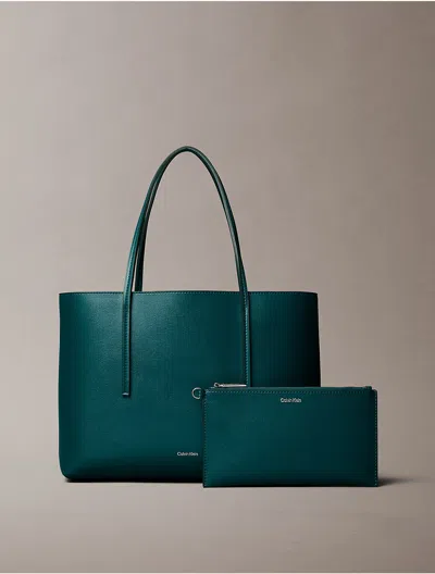 Calvin Klein Women's Foil Logo Small Tote Bag In Blue