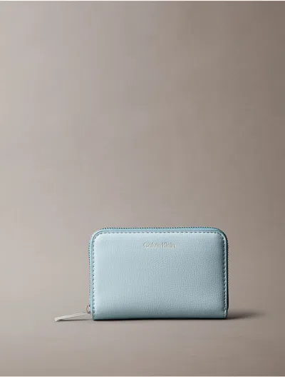 Calvin Klein Women's Foil Logo Square Zip Wallet In Blue