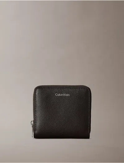 Calvin Klein Women's Foil Logo Square Zip Wallet In Black