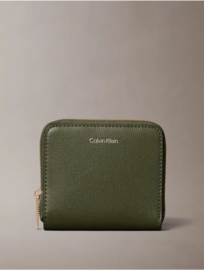 Calvin Klein Women's Foil Logo Square Zip Wallet In Green