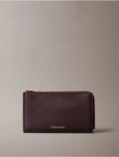 Calvin Klein Women's Foil Logo Top Zip Card Case
