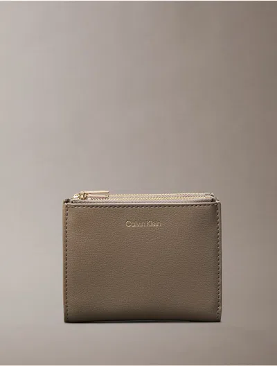 Calvin Klein Women's Foil Logo Top Zip Card Case In Brown