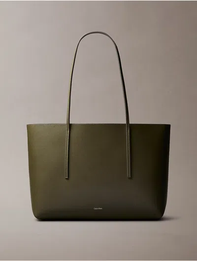 Calvin Klein Women's Foil Logo Tote Bag In Olive Night