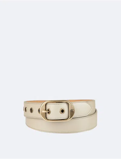 Calvin Klein Women's Forged Center Bar Belt In Crockery