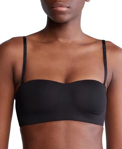 Calvin Klein Women's Form To Body Lightly Lined Bandeau Bra Qf7783 In Black