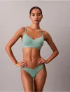 Calvin Klein Women's Form To Body Lightly Lined Bralette In Green
