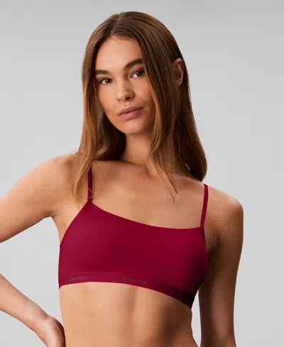 Calvin Klein Women's Form To Body Lightly Lined Bralette Qf7554 In Red