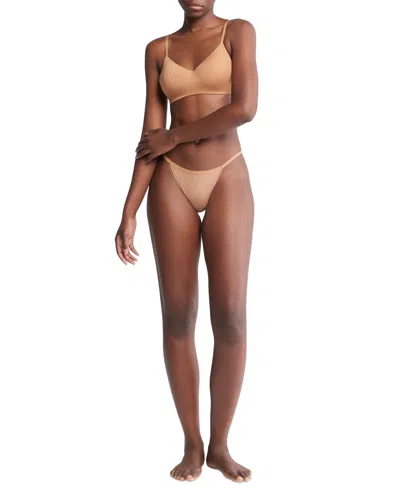 Calvin Klein Women's Form To Body Lightly Lined Bralette Qf7618 In Sandalwood