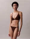 Calvin Klein Women's Form To Body Lightly Lined Triangle Bralette In Brown