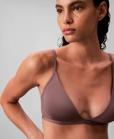 Calvin Klein Women's Form To Body Lightly Lined Triangle Bralette Qf6758 In Brown