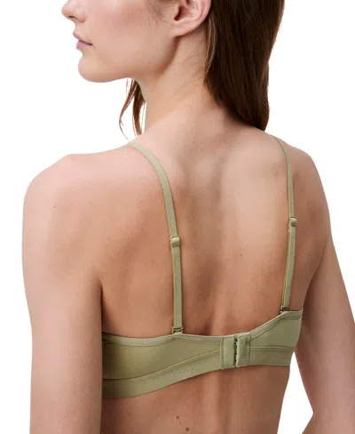 Calvin Klein Women's Form To Body Lightly Lined Triangle Bralette Qf6758 In Green