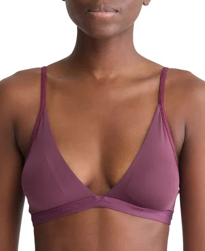 Calvin Klein Women's Form To Body Lightly Lined Triangle Bralette Qf6758 In Mauve Wine