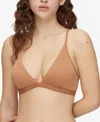 Calvin Klein Form To Body Lightly Lined Triangle Bralette In Sandalwood