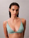 Calvin Klein Women's Form To Body Natural Lightly Lined Triangle Bralette In Blue
