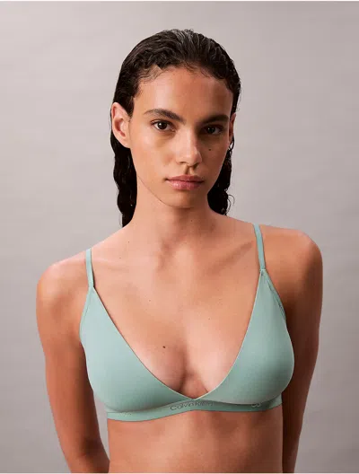 Calvin Klein Women's Form To Body Natural Lightly Lined Triangle Bralette In Blue
