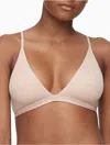 Calvin Klein Women's Form To Body Natural Lightly Lined Triangle Bralette In Cedar