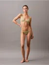 Calvin Klein Women's Form To Body Natural Lightly Lined Triangle Bralette In Iguana Gray
