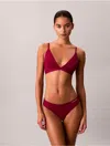 Calvin Klein Women's Form To Body Natural Lightly Lined Triangle Bralette In Red