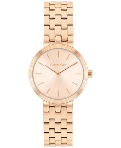 Calvin Klein Women's Forme Rose Gold Tone Stainless Steel Bracelet Watch, 26mm