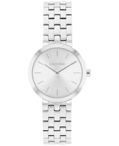 Calvin Klein Women's Forme Silver Tone Stainless Steel Mesh Bracelet Watch, 26mm