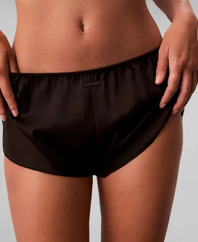 Calvin Klein Women's Full Coverage Mid-rise Tap Shorts In Black