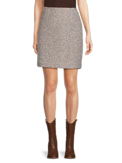 Calvin Klein Women's Fuzzy Mini Skirt In Beige
