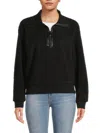 Calvin Klein Women's Fuzzy Zip Up Sweater In Cafe